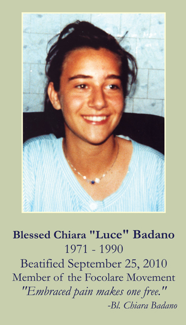 Blessed Chiara "Luce" Badano Prayer Card